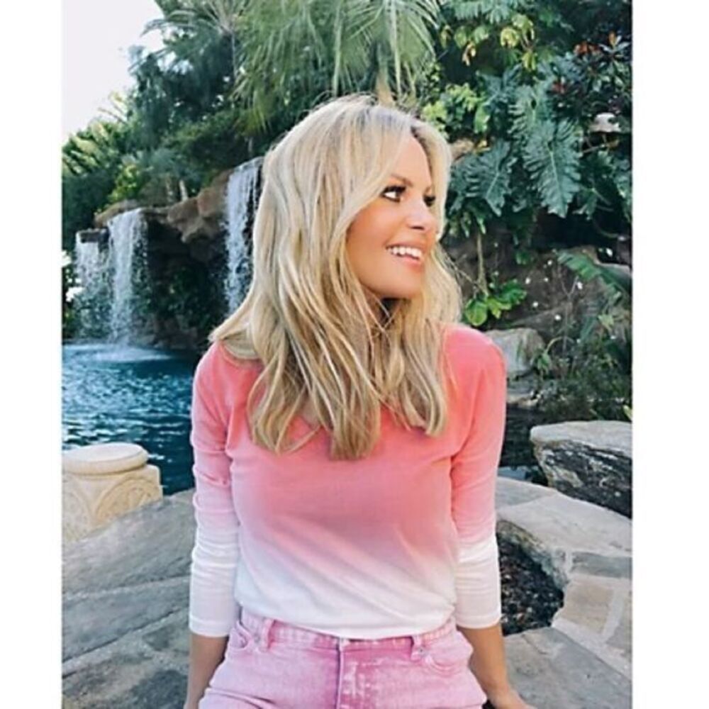 Candace Cameron Bure The Ocean Dipped Long-Sleeve Tee sz M NWOT # bag 66